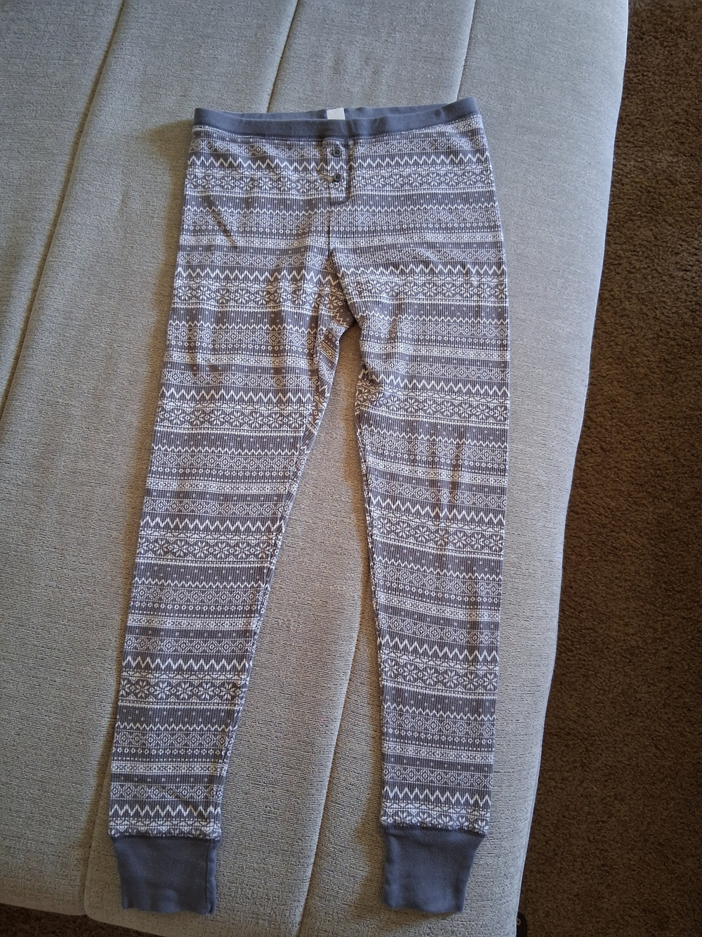 Old Navy Gray & White Patterned Leggings Sz M